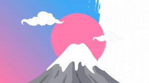 Dessin stylisé du Mont Fuji