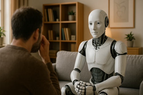 Image représentant un robot dans le rôle d'un thérapeute dans un cabinet